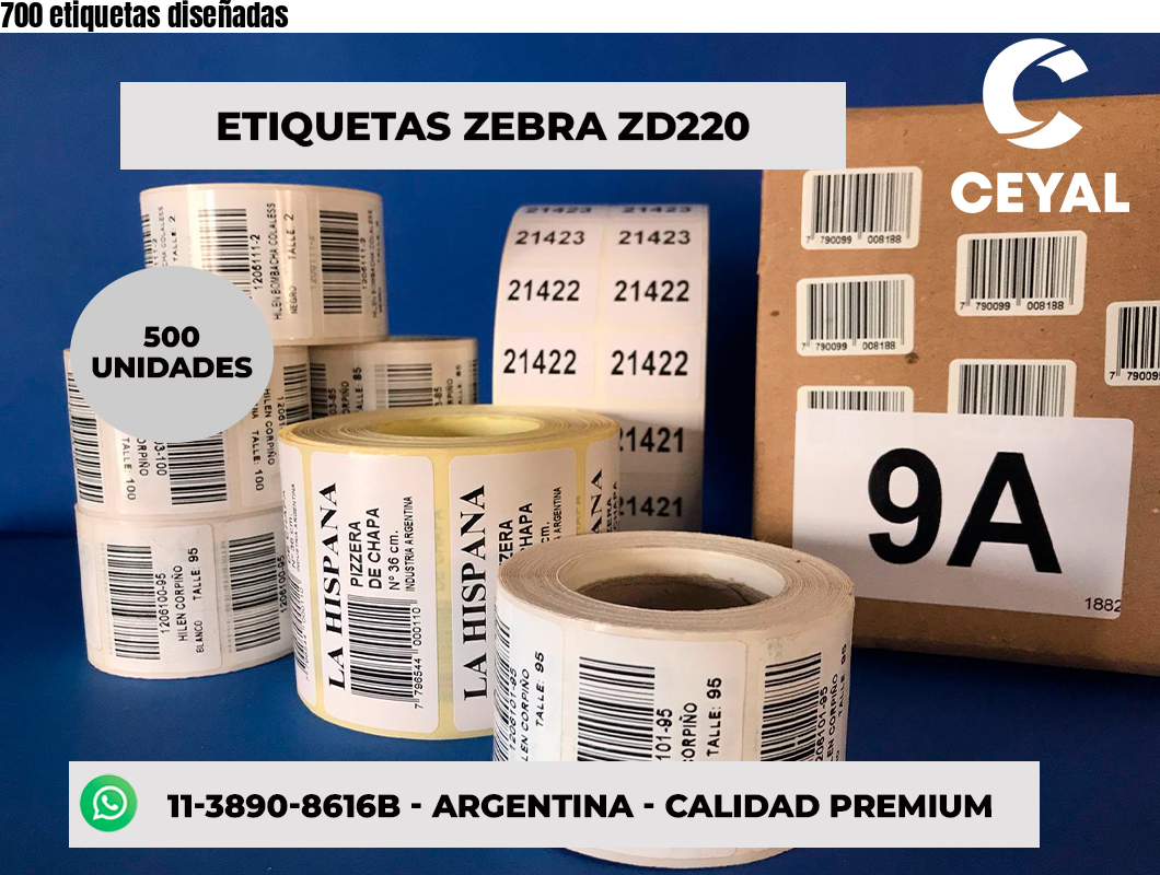700 etiquetas diseñadas