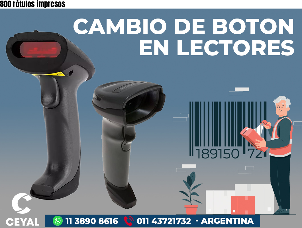800 rótulos impresos