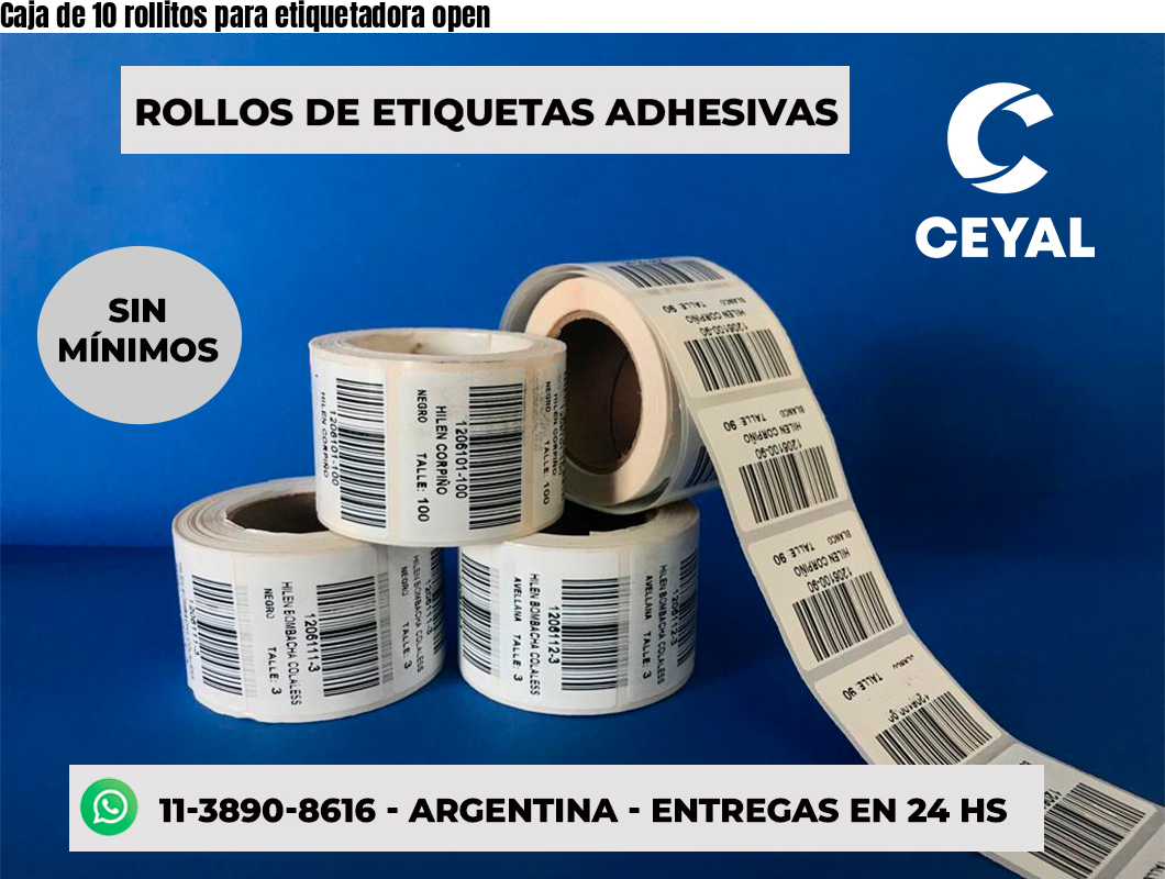 Caja de 10 rollitos para etiquetadora open