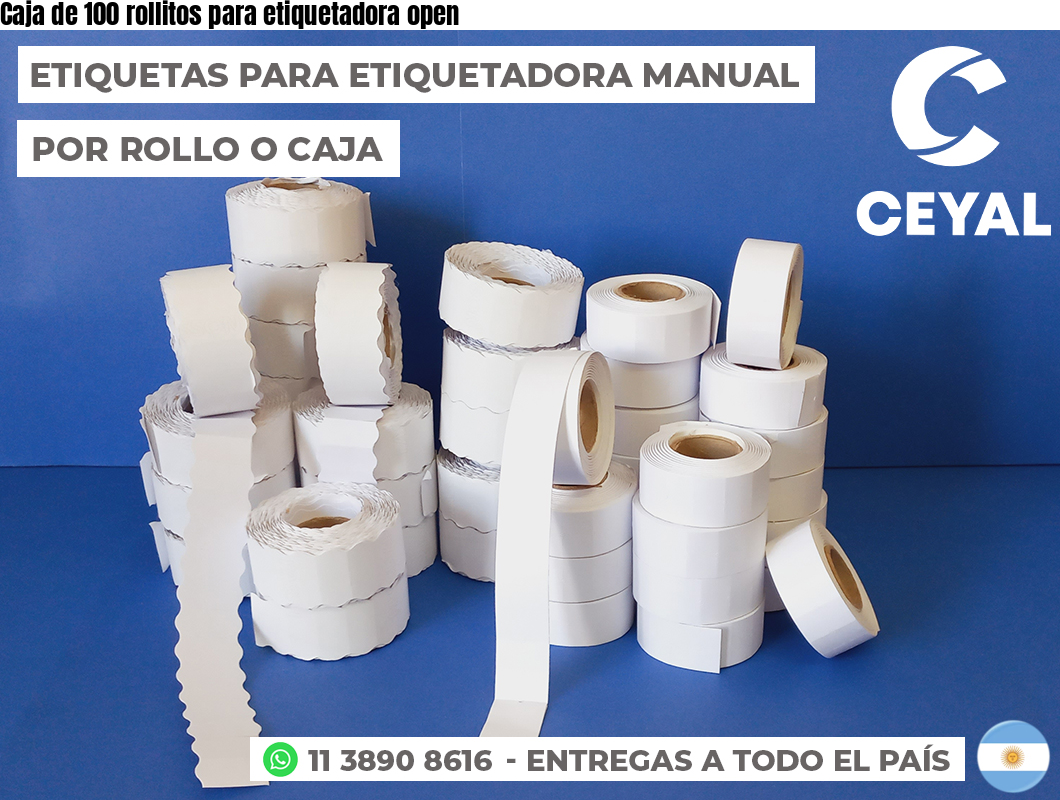 Caja de 100 rollitos para etiquetadora open