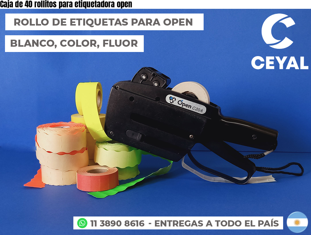 Caja de 40 rollitos para etiquetadora open