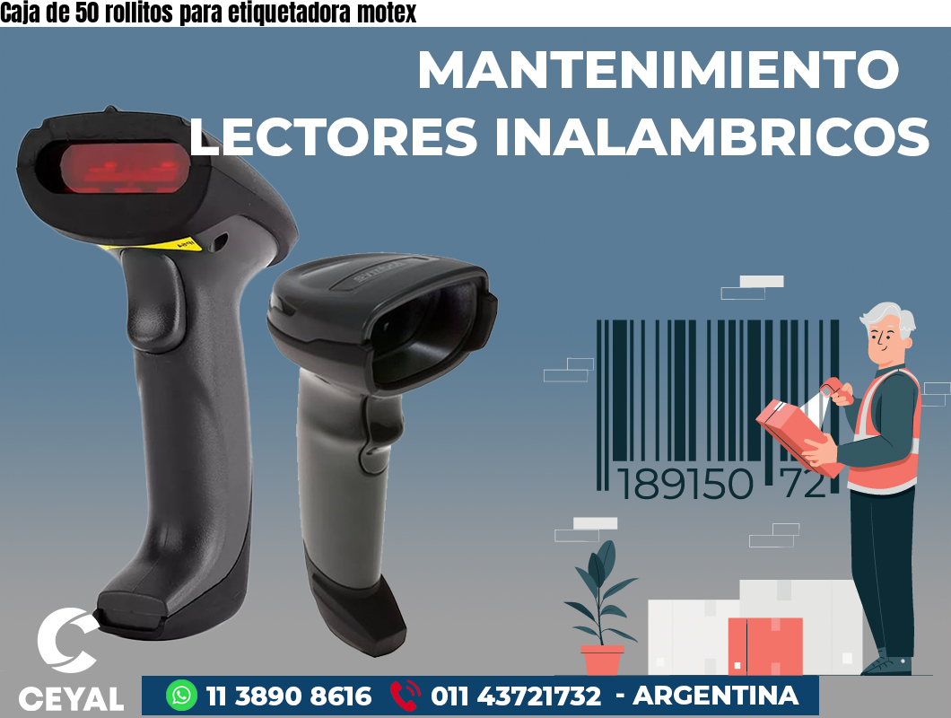 Caja de 50 rollitos para etiquetadora motex