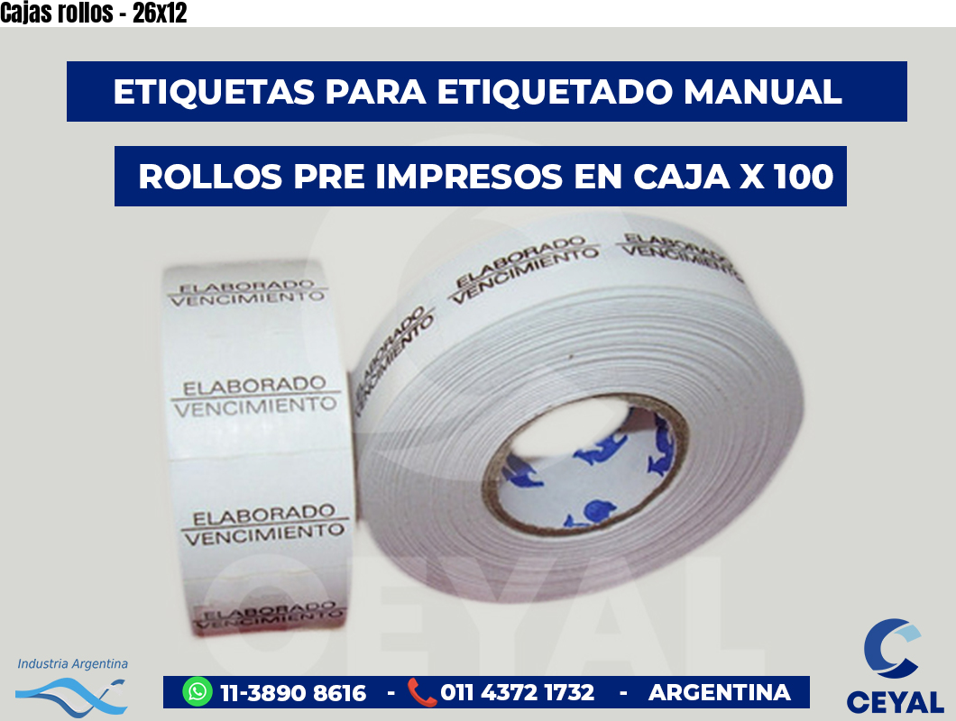 Cajas rollos - 26x12
