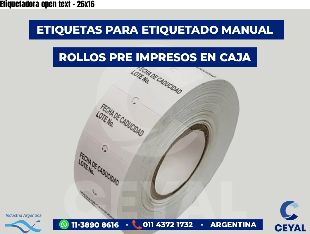 Etiquetadora open text - 26x16