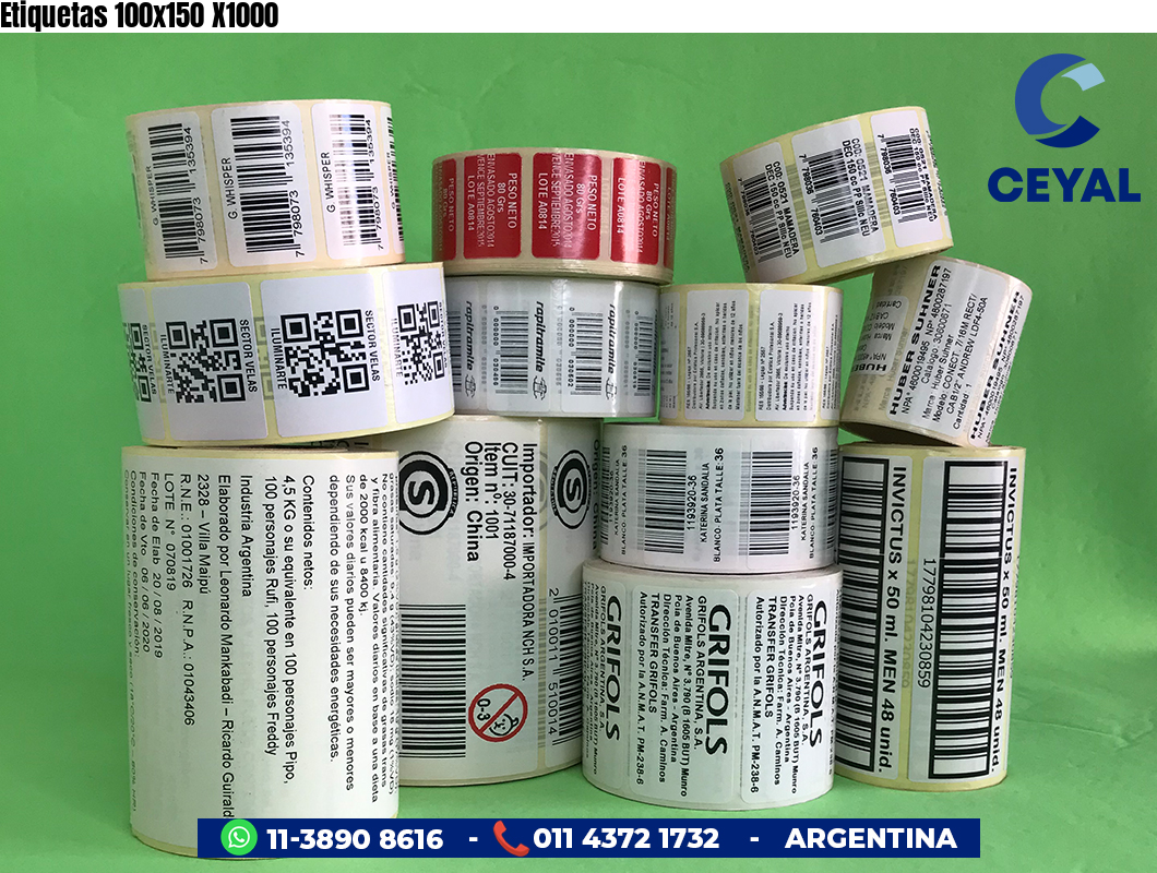 Etiquetas 100x150 X1000