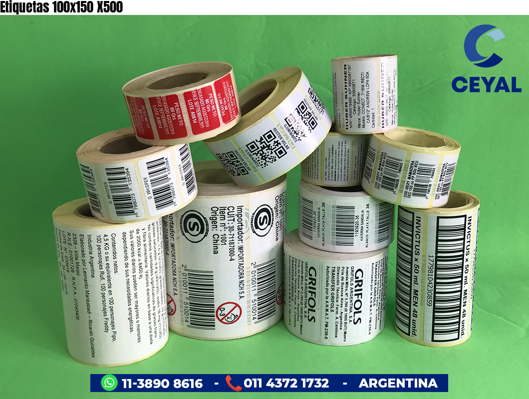 Etiquetas 100x150 X500