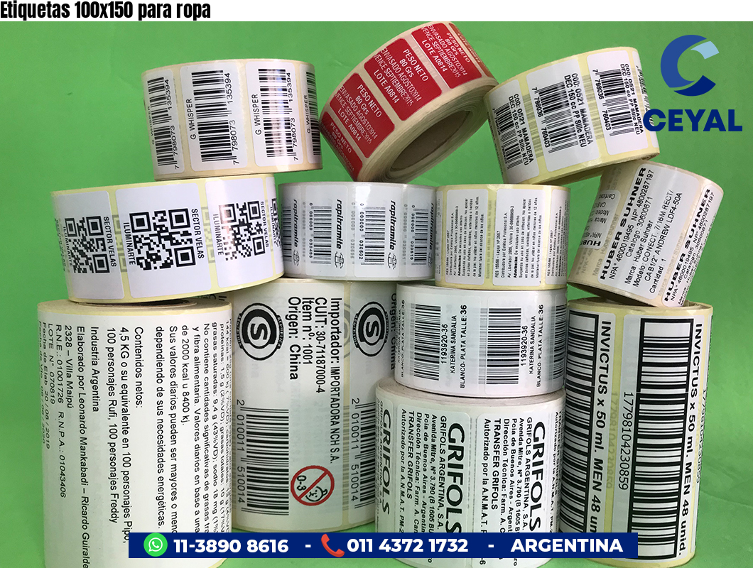 Etiquetas 100x150 para ropa
