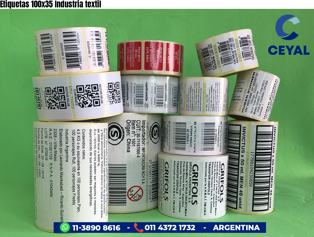 Etiquetas 100x35 Industria textil
