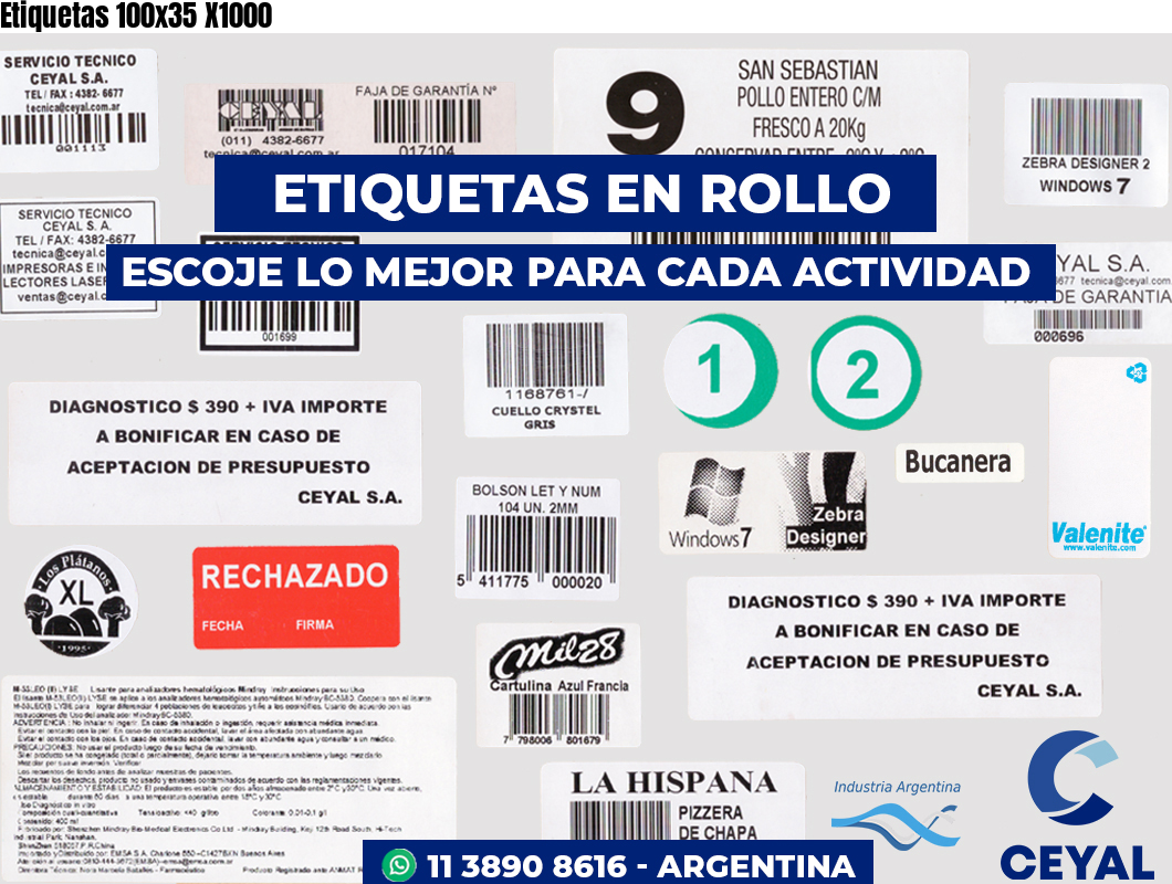 Etiquetas 100x35 X1000