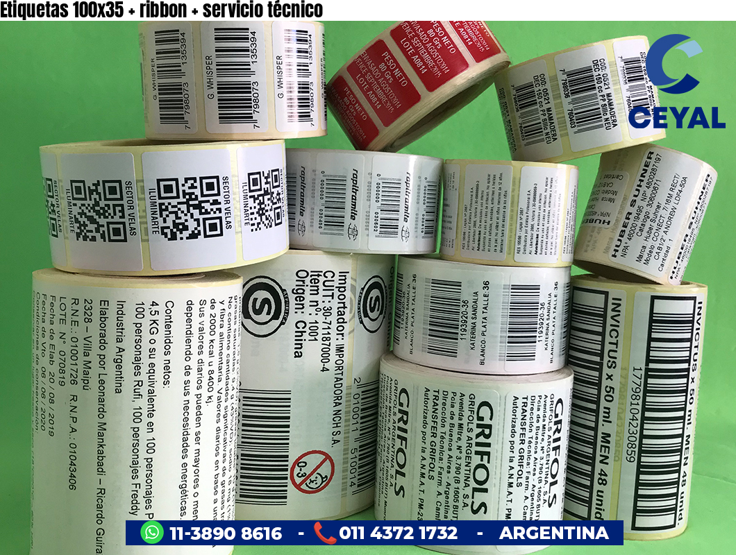 Etiquetas 100x35   ribbon   servicio técnico