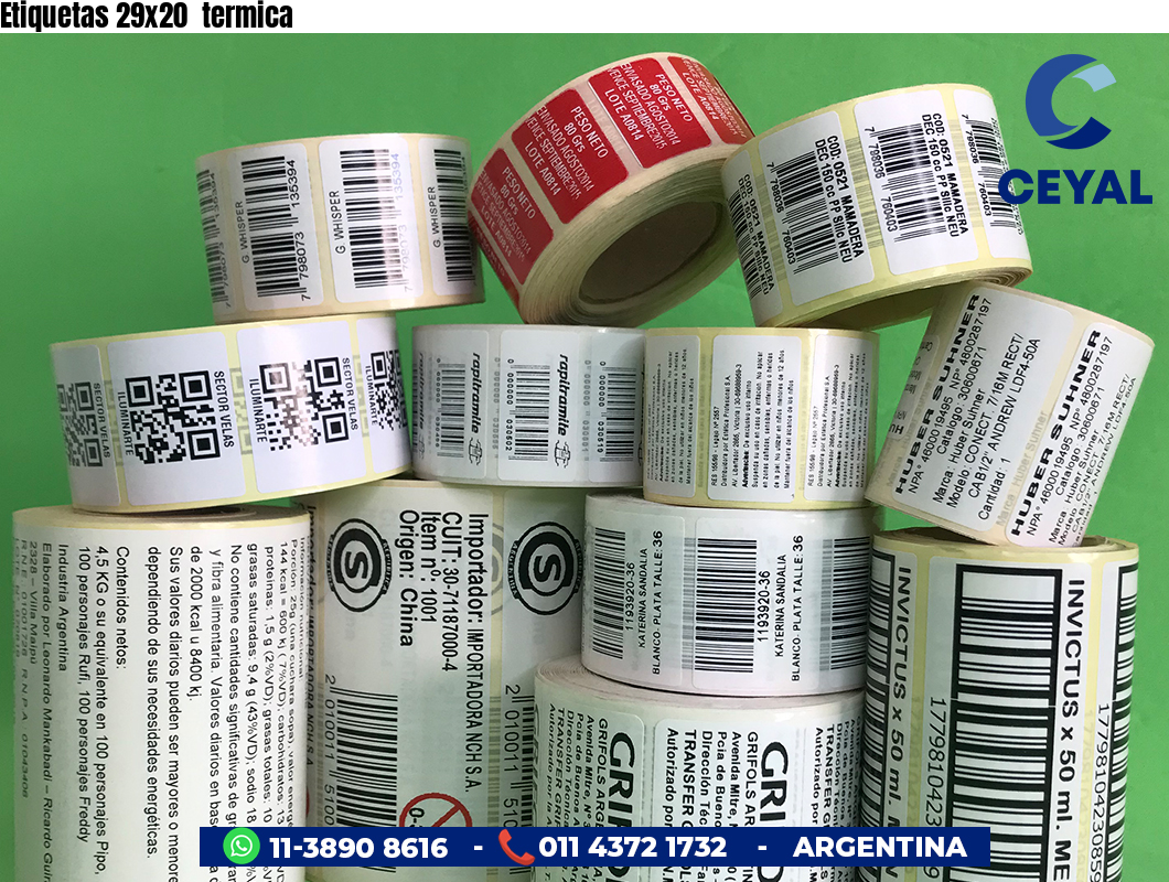Etiquetas 29x20  termica