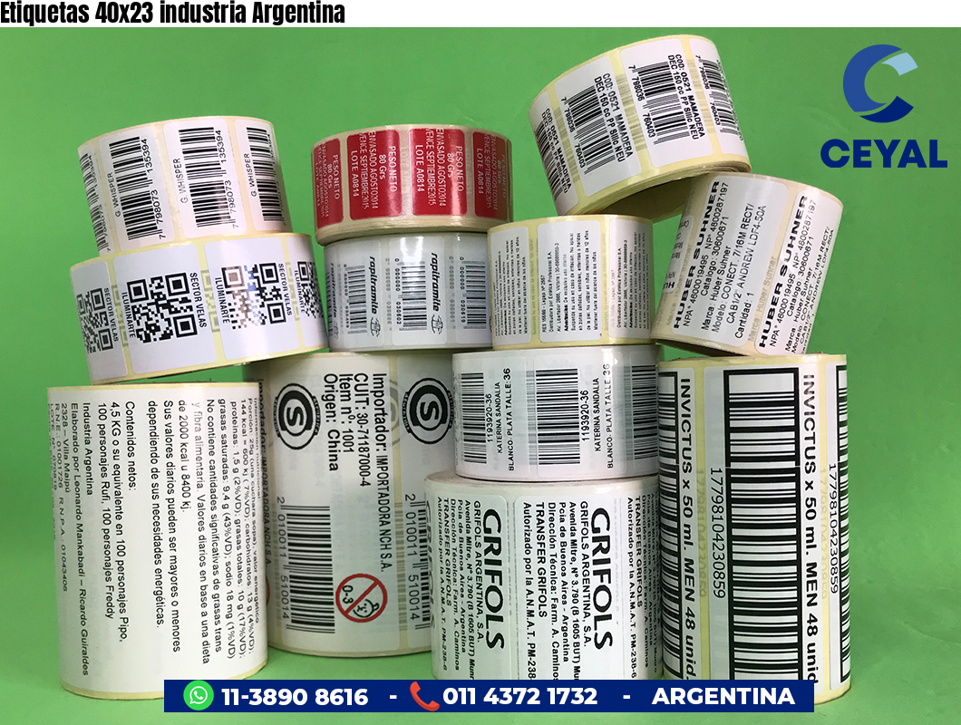 Etiquetas 40x23 industria Argentina