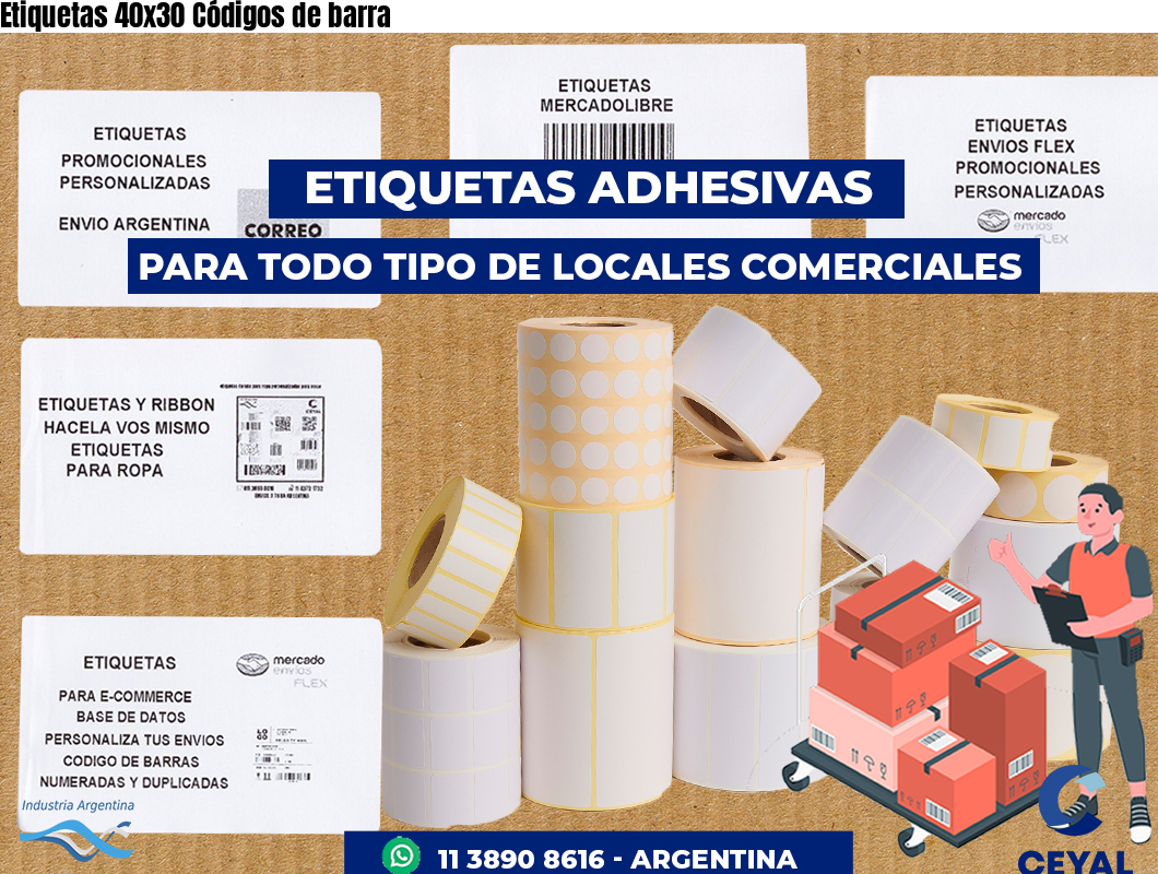 Etiquetas 40x30 Códigos de barra