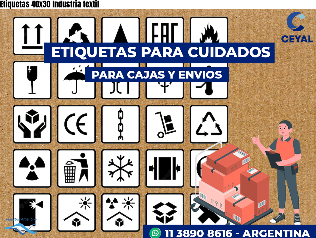 Etiquetas 40x30 Industria textil