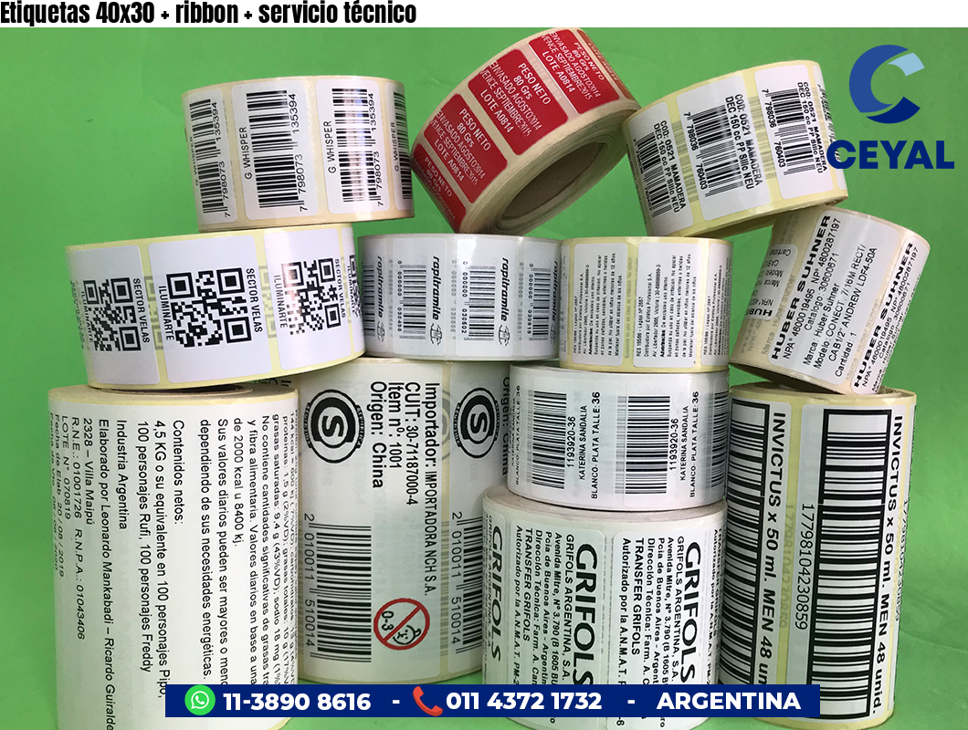 Etiquetas 40x30   ribbon   servicio técnico