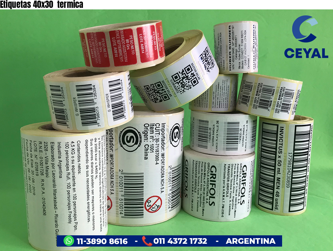 Etiquetas 40x30  termica