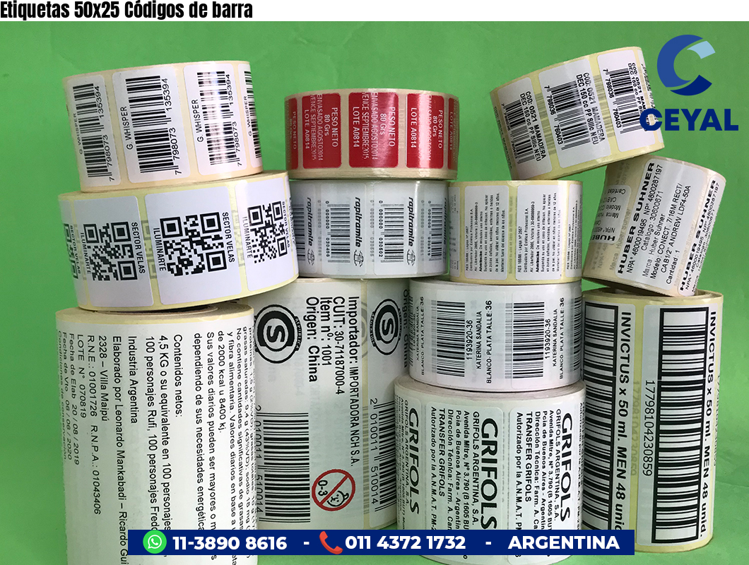 Etiquetas 50x25 Códigos de barra