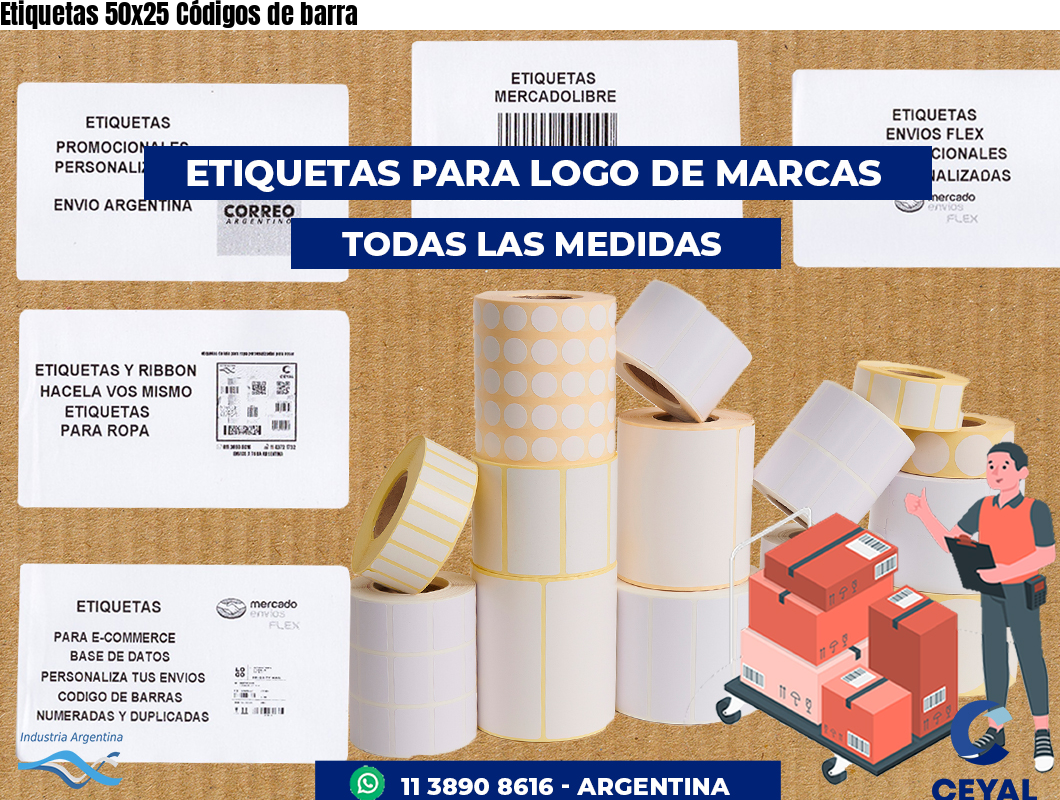 Etiquetas 50x25 Códigos de barra