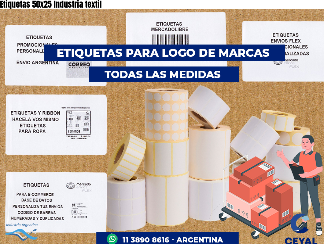 Etiquetas 50x25 Industria textil