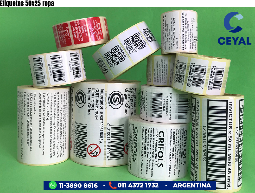 Etiquetas 50x25 ropa