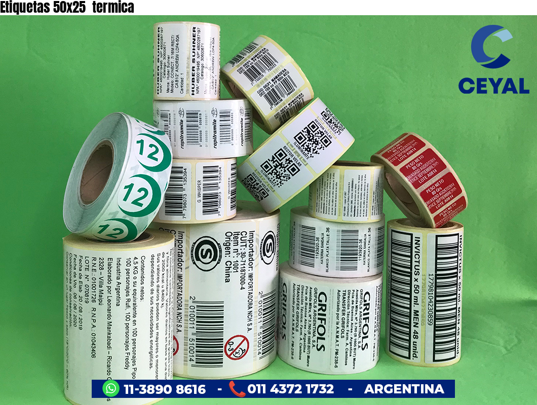 Etiquetas 50x25  termica