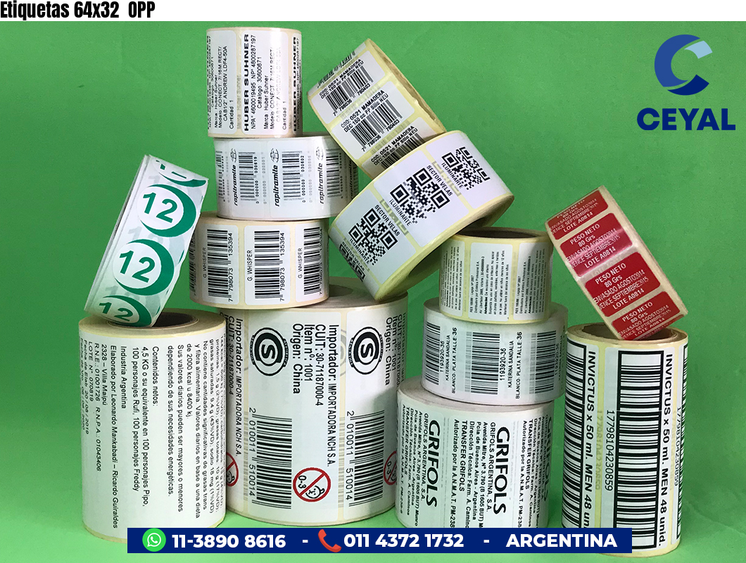 Etiquetas 64x32  OPP