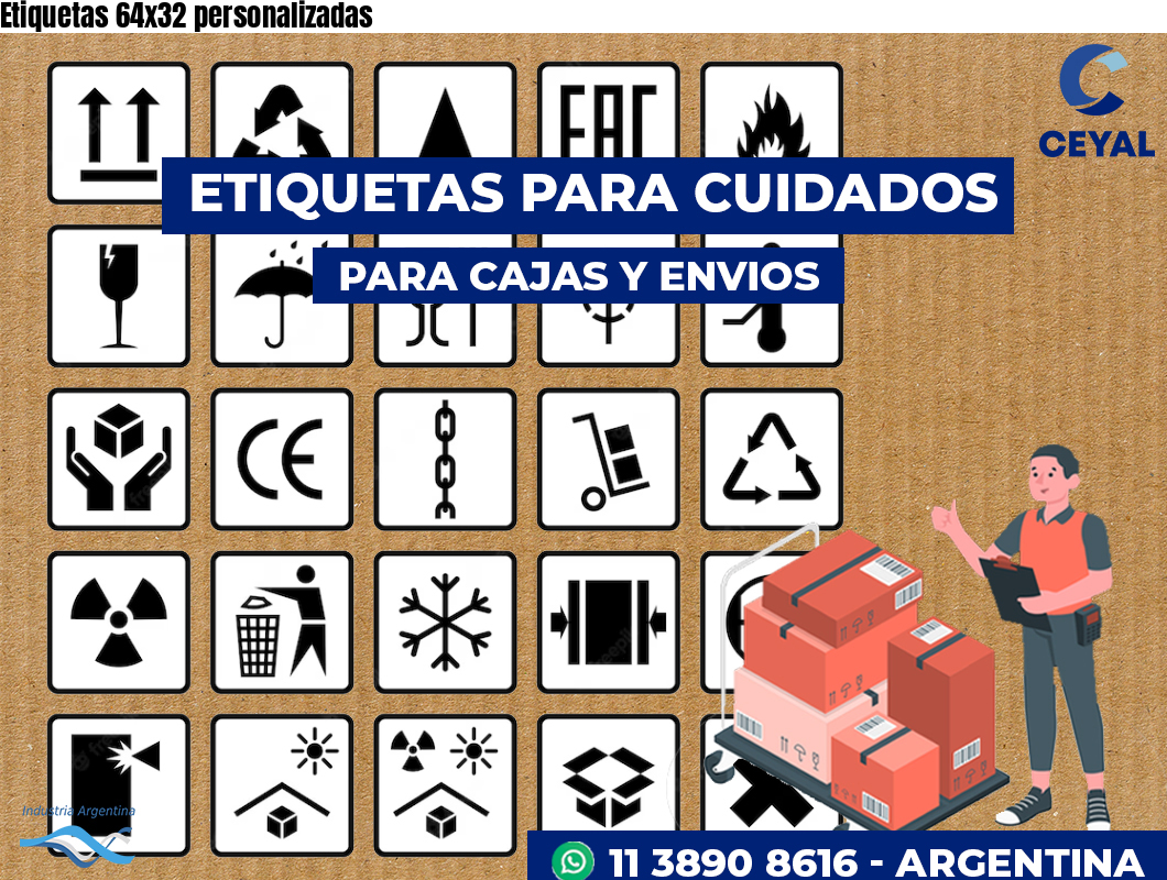 Etiquetas 64x32 personalizadas