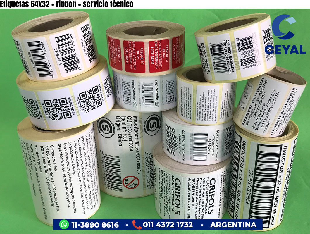Etiquetas 64x32   ribbon   servicio técnico