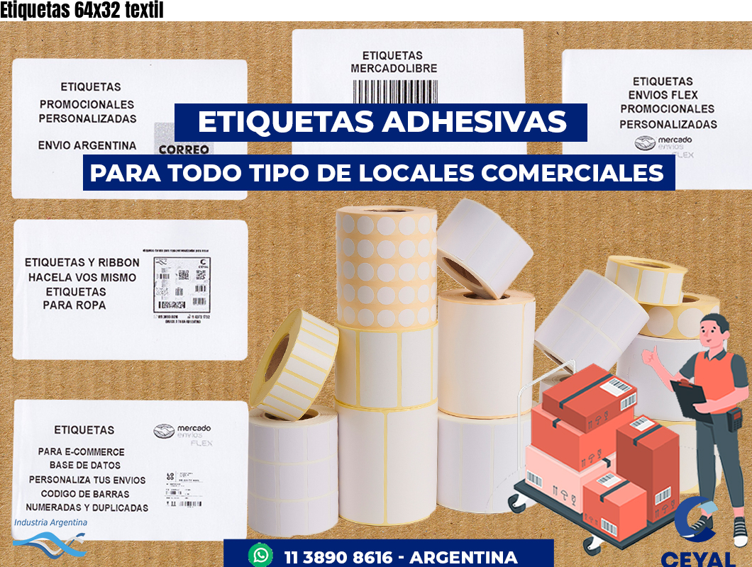 Etiquetas 64x32 textil