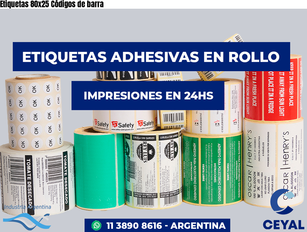 Etiquetas 80x25 Códigos de barra