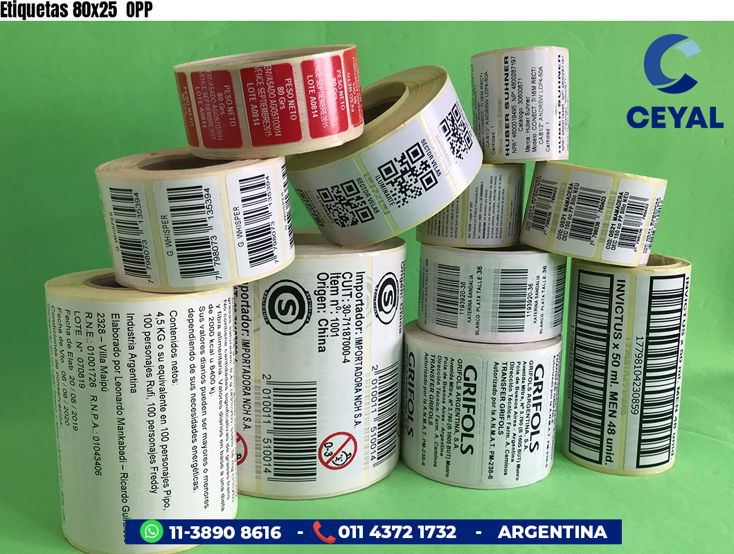 Etiquetas 80x25  OPP