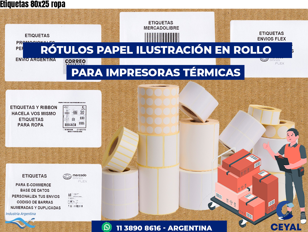 Etiquetas 80x25 ropa