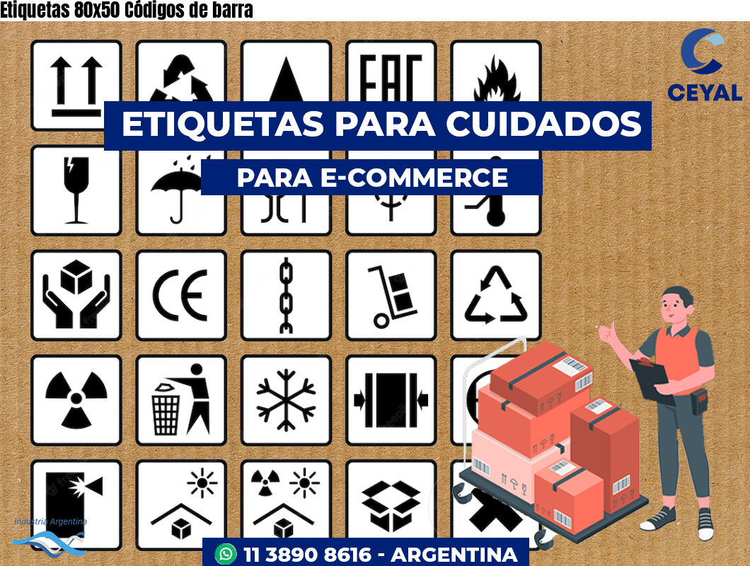 Etiquetas 80x50 Códigos de barra