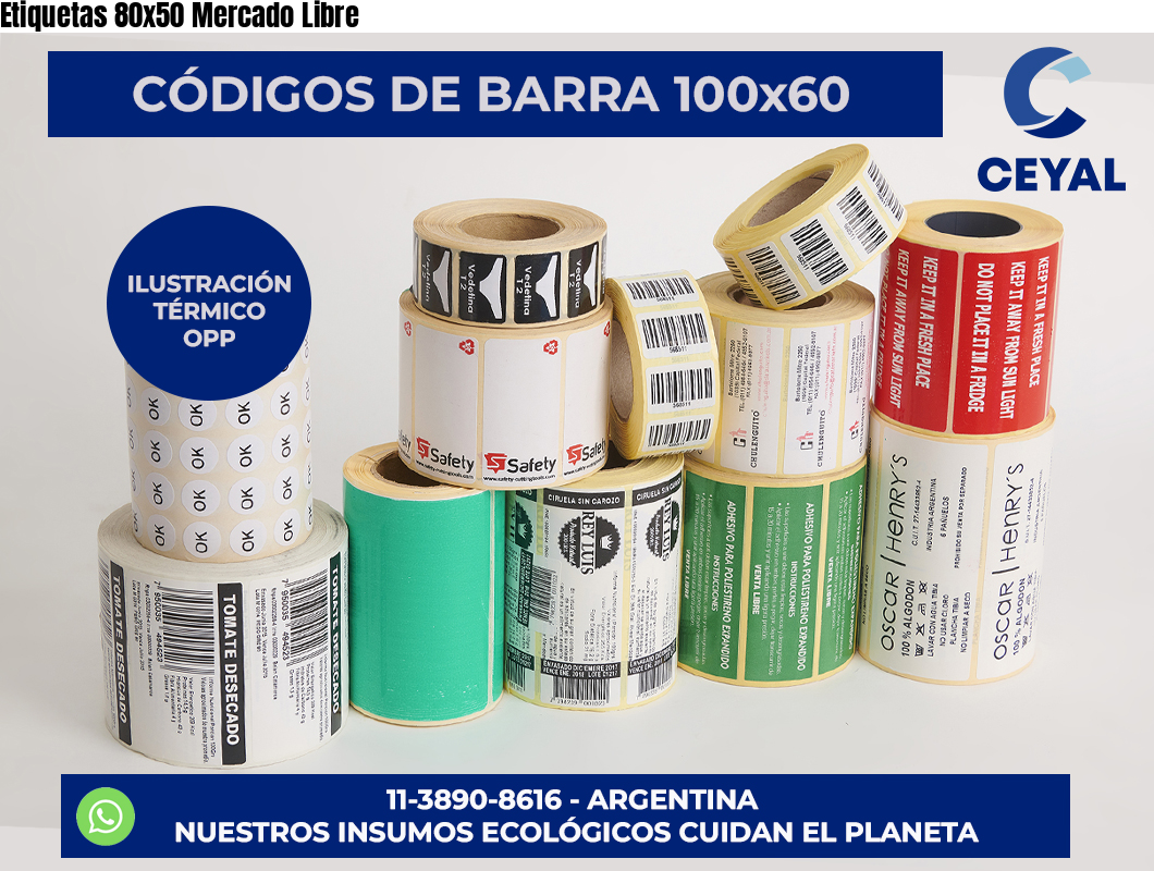 Etiquetas 80x50 Mercado Libre