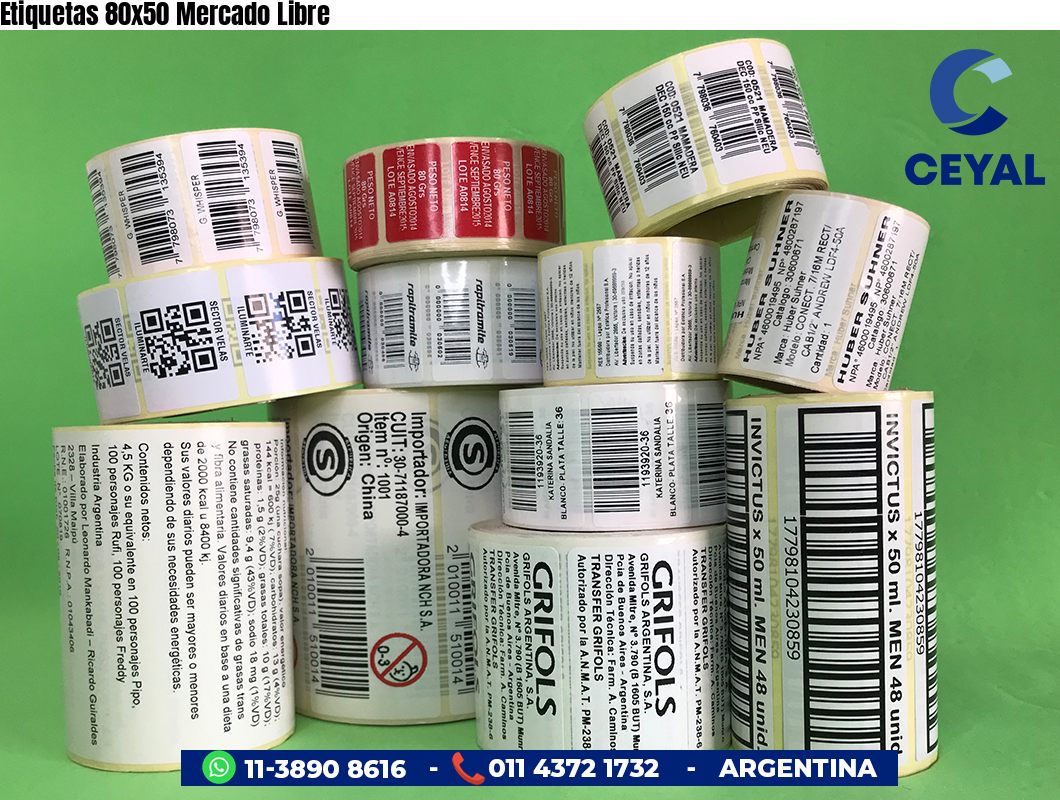 Etiquetas 80x50 Mercado Libre