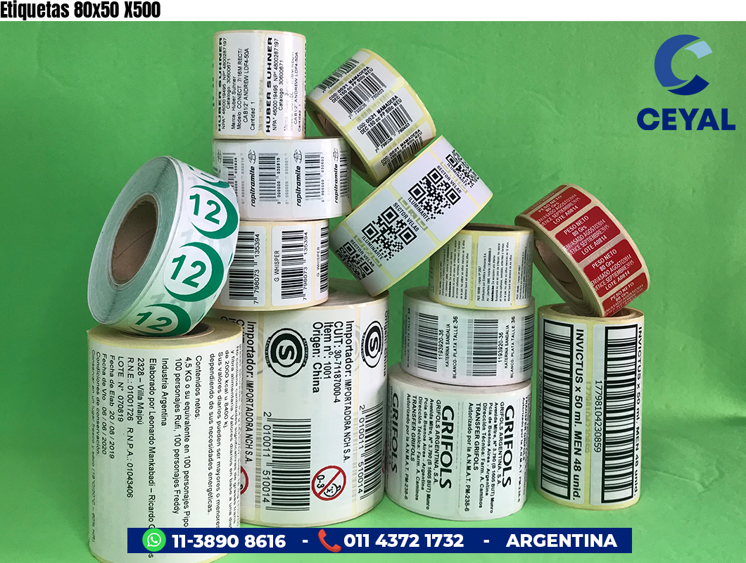 Etiquetas 80x50 X500