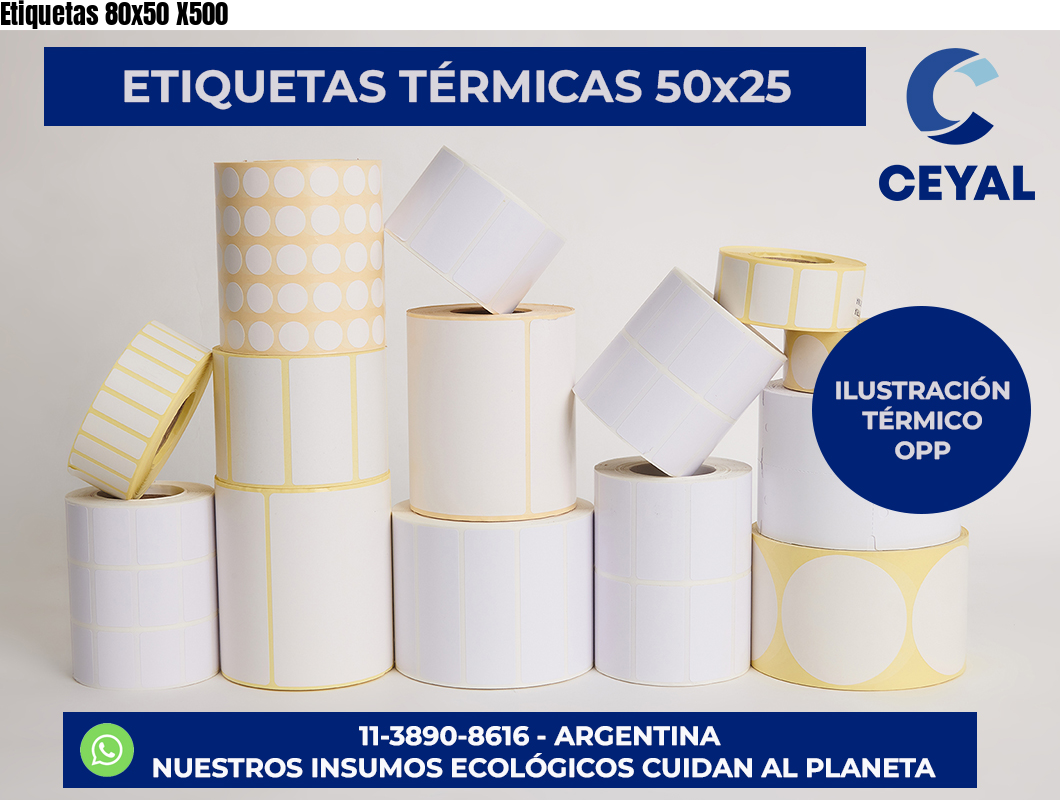 Etiquetas 80x50 X500