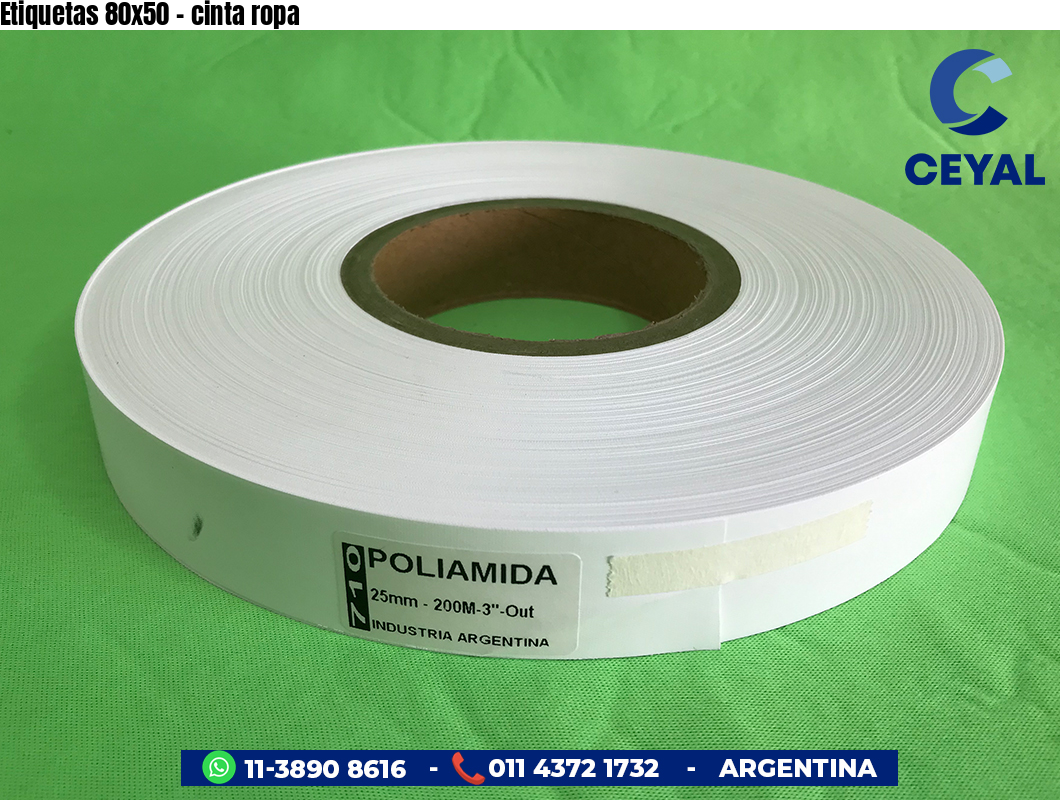 Etiquetas 80x50 - cinta ropa