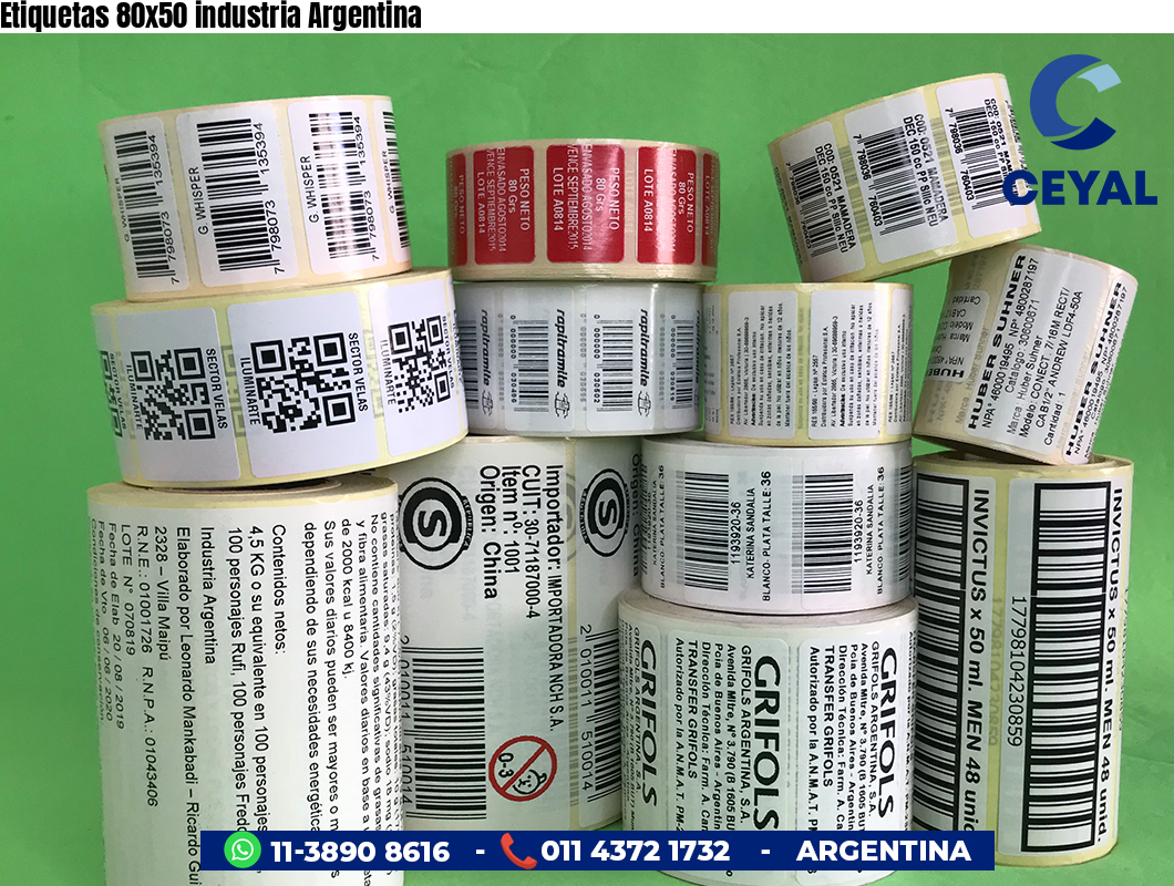 Etiquetas 80x50 industria Argentina