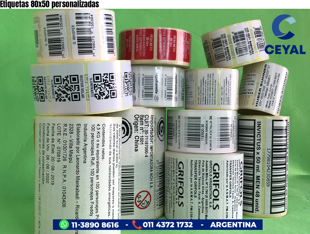 Etiquetas 80x50 personalizadas