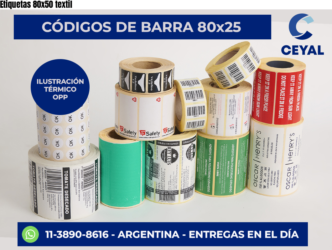 Etiquetas 80x50 textil