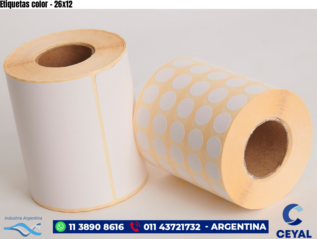 Etiquetas color - 26x12