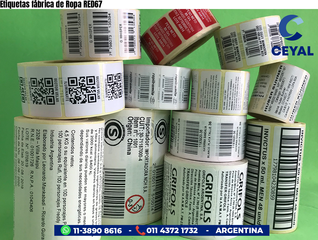 Etiquetas fábrica de Ropa RED67