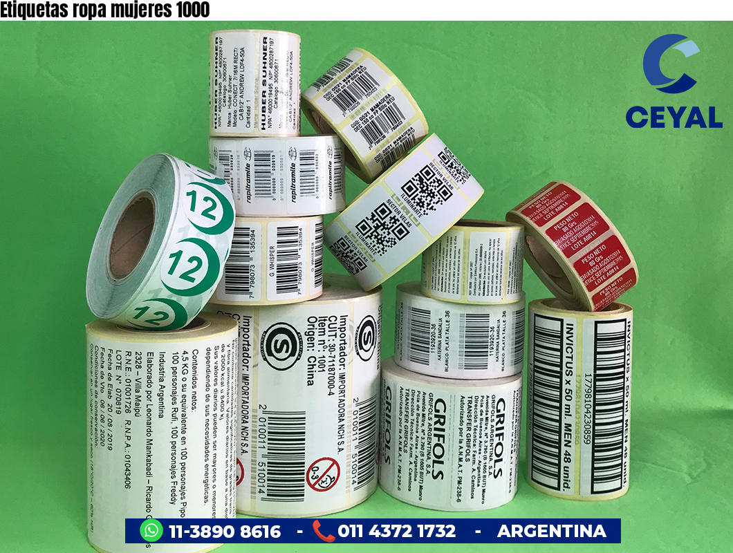 Etiquetas ropa mujeres 1000