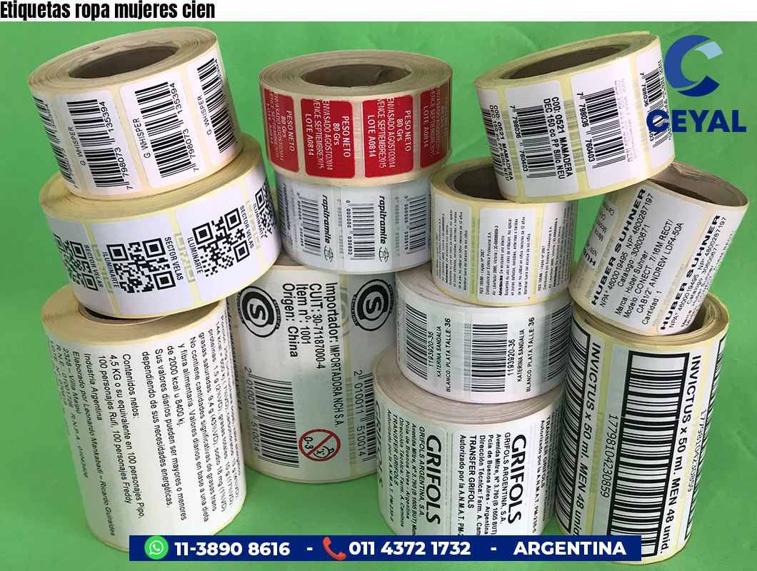 Etiquetas ropa mujeres cien