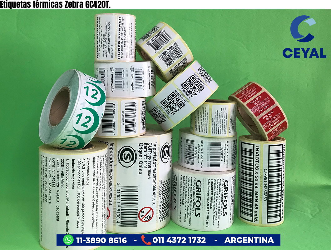 Etiquetas térmicas Zebra GC420T.