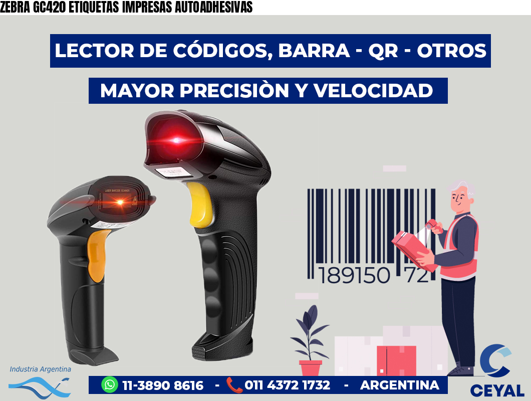 ZEBRA GC420 ETIQUETAS IMPRESAS AUTOADHESIVAS