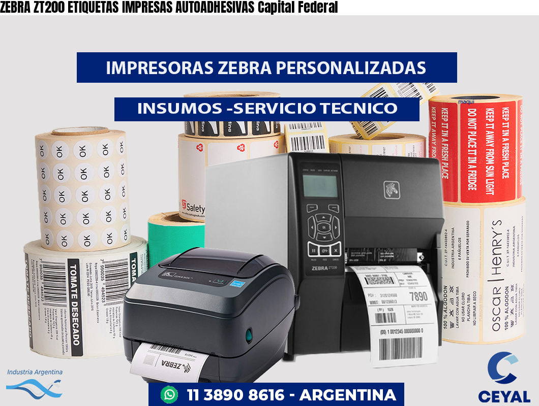 ZEBRA ZT200 ETIQUETAS IMPRESAS AUTOADHESIVAS Capital Federal