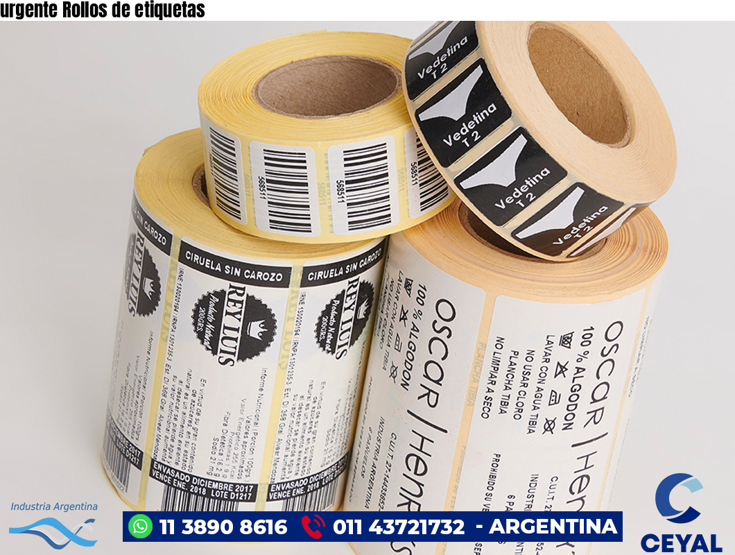 urgente Rollos de etiquetas