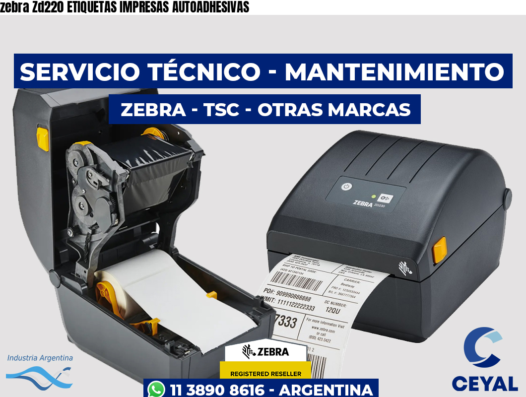zebra Zd220 ETIQUETAS IMPRESAS AUTOADHESIVAS